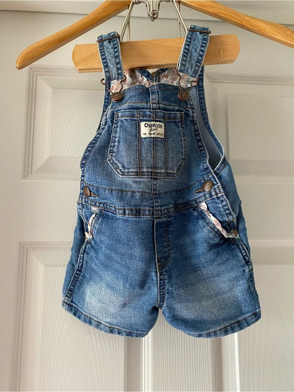 Oshkosh Vestback Overalls Floral Ruffles Size 2T